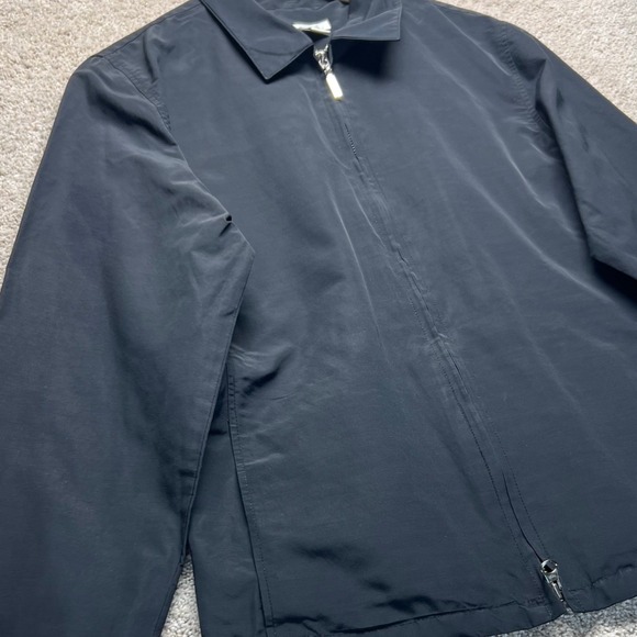 Halogen Black Zip Up Collared Lightweight Jacket Moto Career Women's Medium - Picture 2 of 11